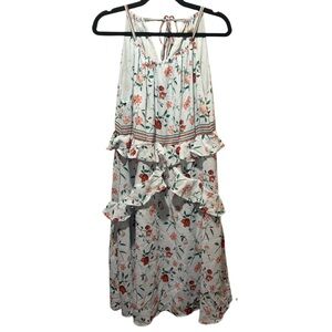 Max Studio London Floral Halter Dress in Blue‎ and Red NWT Size M